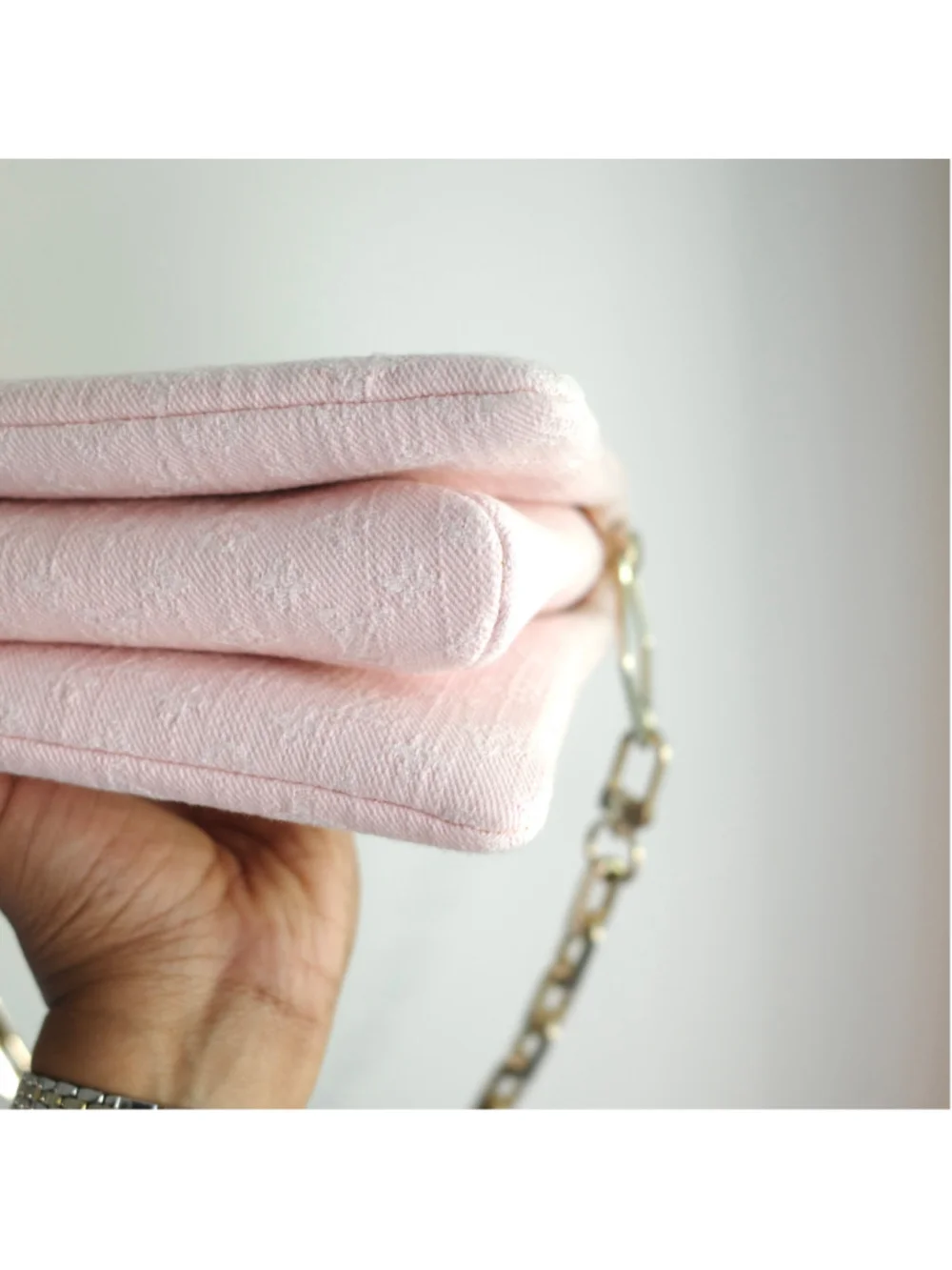 LOUIS VUITTON Light Pink Denim Coussin PM